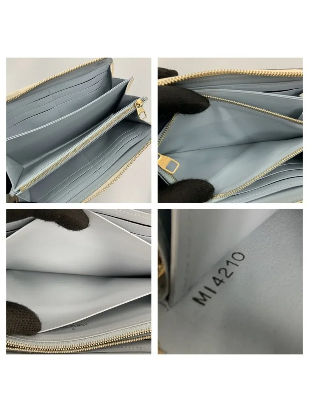 Louis Vuitton Taurillon Portefeuille Comet L Zipper Wallet Ivory